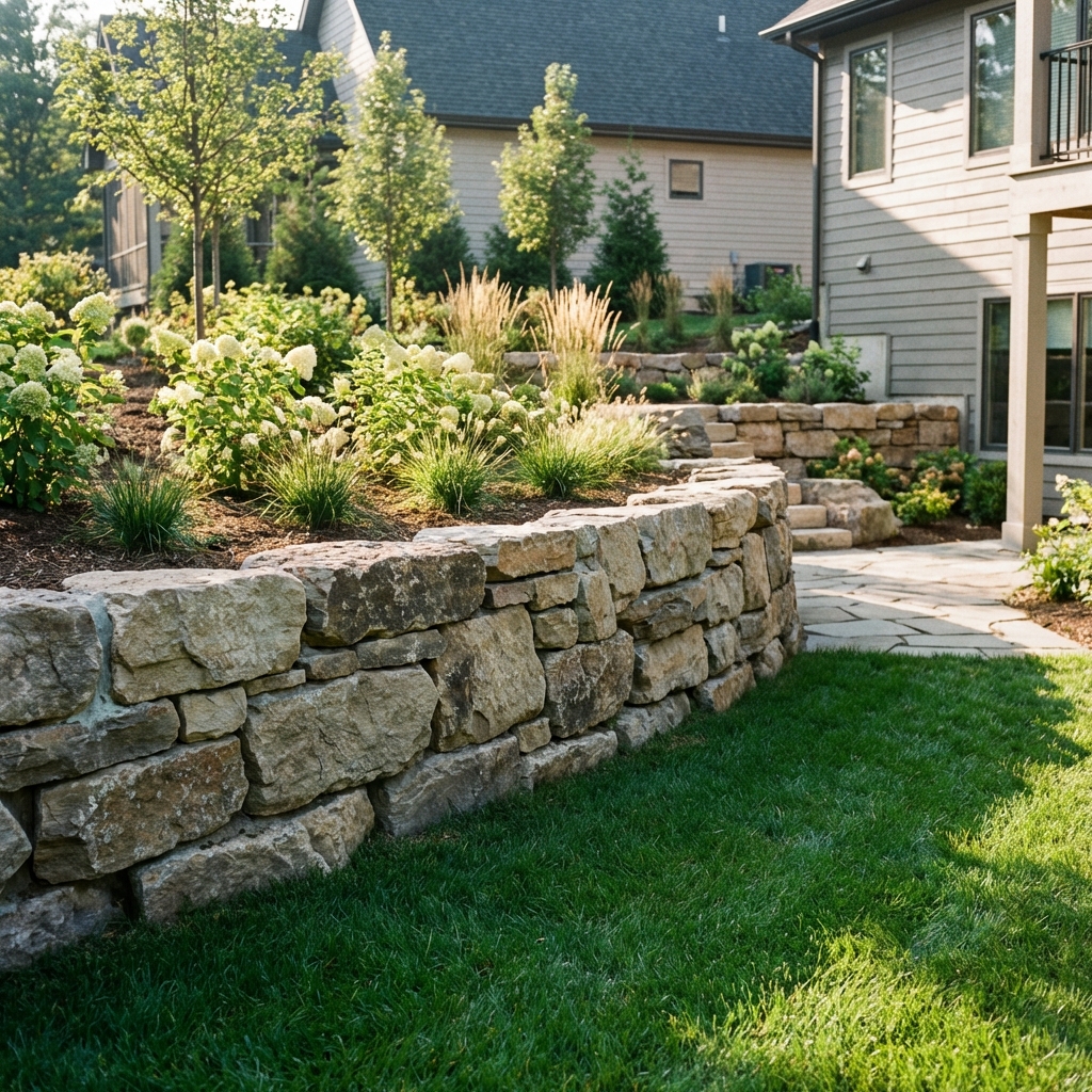 Custom Stone Retaining Wall